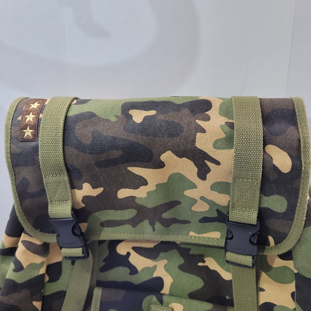 TURBULANCE CAMO MILITARY STYLE TRAVEL HEAVY DUTY CANVAS BACKPACK 18.5" GREEN - Picture 6 of 11